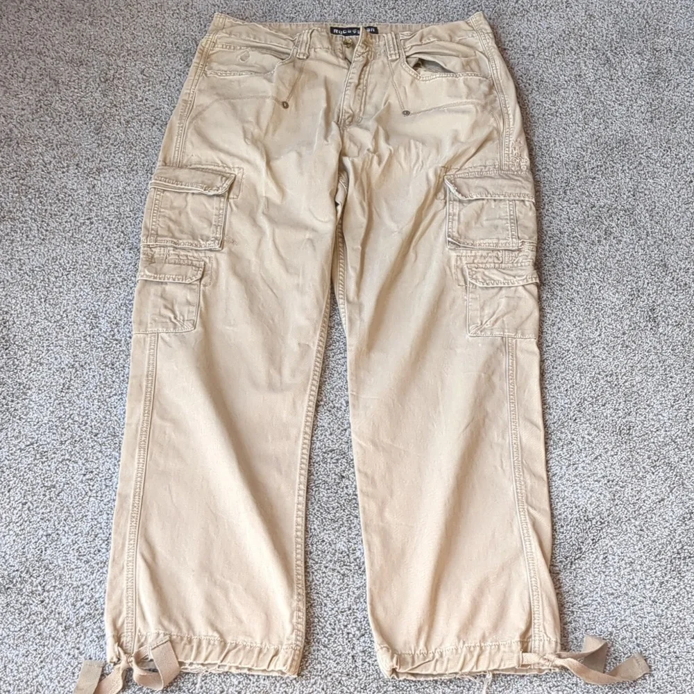 Roca Wear men's beige size 36 cargo pants - Picture 2 of 16